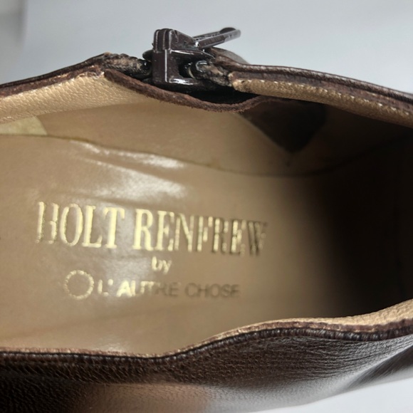 L’Autre Chose Brown Leather Booties 36.5 6.5 - Picture 10 of 13